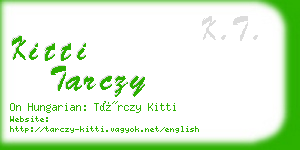 kitti tarczy business card